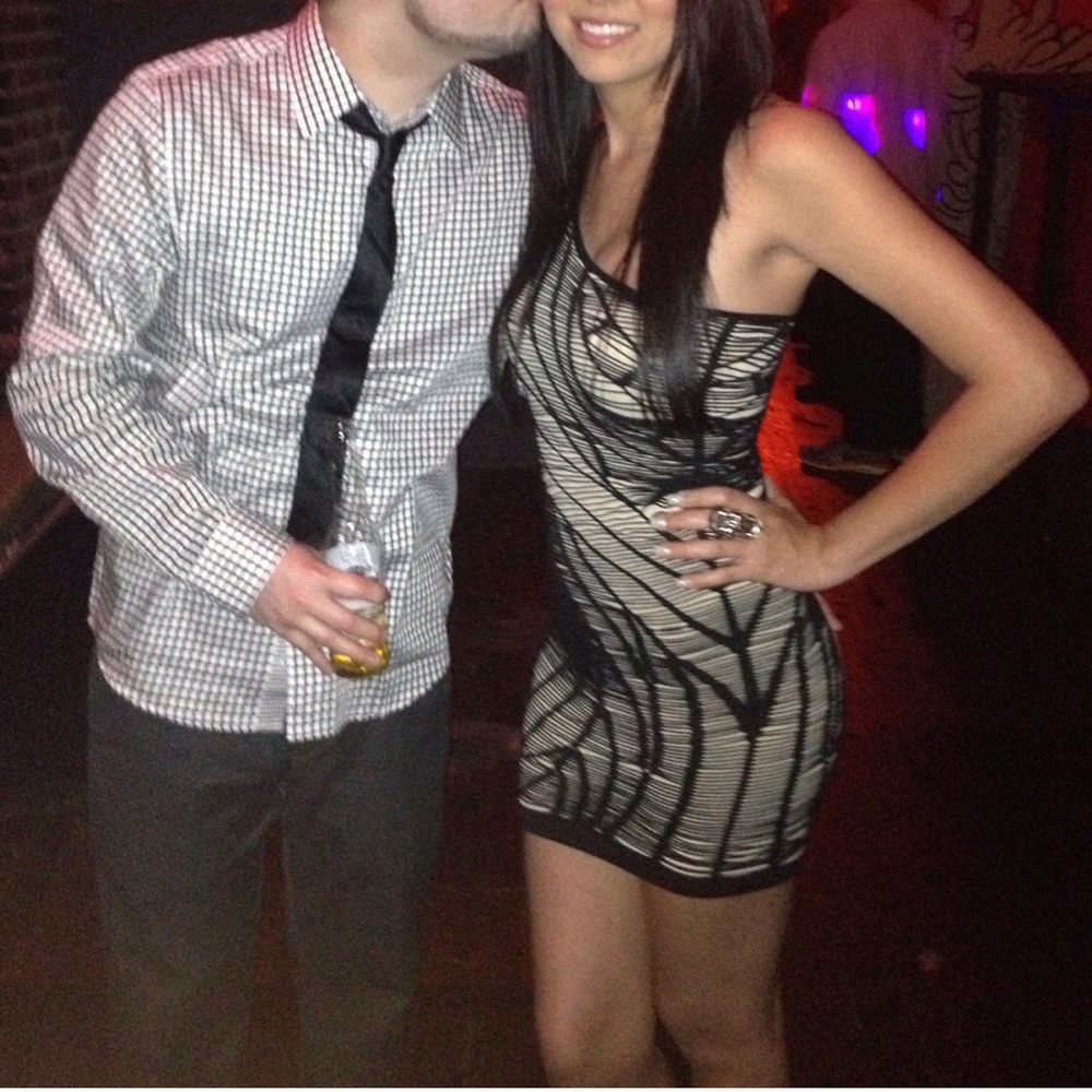 bebe Black and Nude Dress